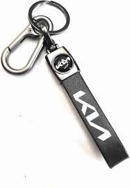 Kia Branded Metal & Leather Keychain – Premium Car Key Holder