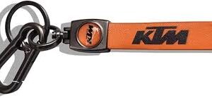 KTM Branded Metal & Leather Keychain – Premium Bike Key Holder