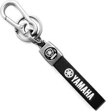 Yamaha Branded Metal & Leather Keychain – Premium Bike Key Holder