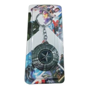 Avengers Captain America Metallic Black Shield Spinner Keychain